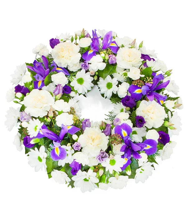Blue & White Wreath flowers