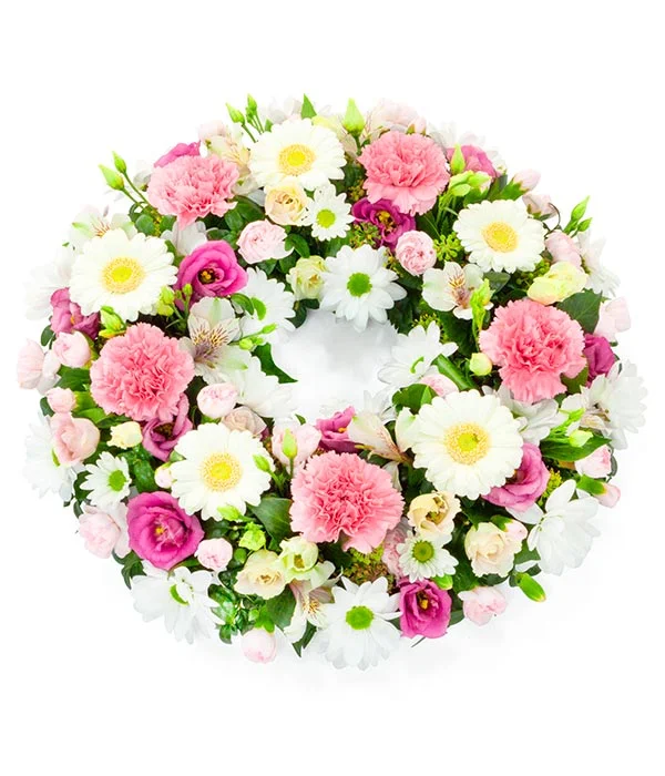 Pink & White Wreath flowers