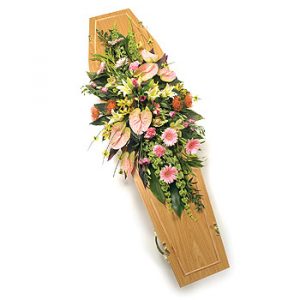 Casket Spray Pink Selection Flowers