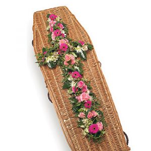 Loose Floral Cross pink & white