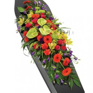 vibrant summer casket spray teleflora uk