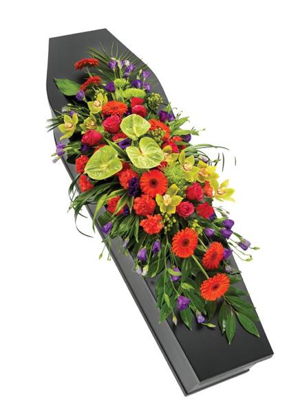 vibrant summer casket spray teleflora uk vibrant summer casket spray teleflora uk