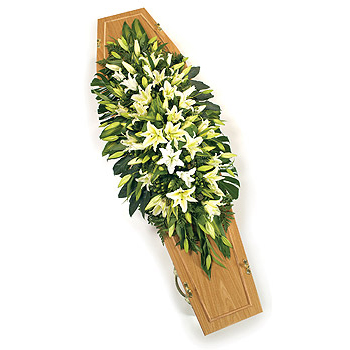 White Lily Casket Spray