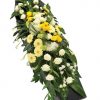 Flowers for the casket are usually chosen by the immediate family of the deceased, so if you are a more distant relative or friend, it may be more appropriate to send a smaller arrangement or plant, or to place a wreath at the graveside. You can also send sympathy flowers for the family of the deceased to their home where they can enjoy them for longer. If it's appropriate for you to send funeral flowers, you can see a wide range which we have picked here